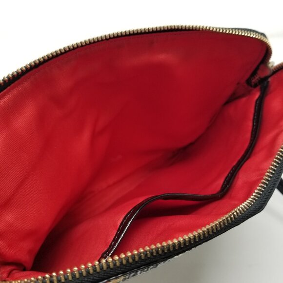 KATE SPADE Black & Cream Polka Dot Patent Leather Round Square Crossbody Bag - Picture 4 of 14